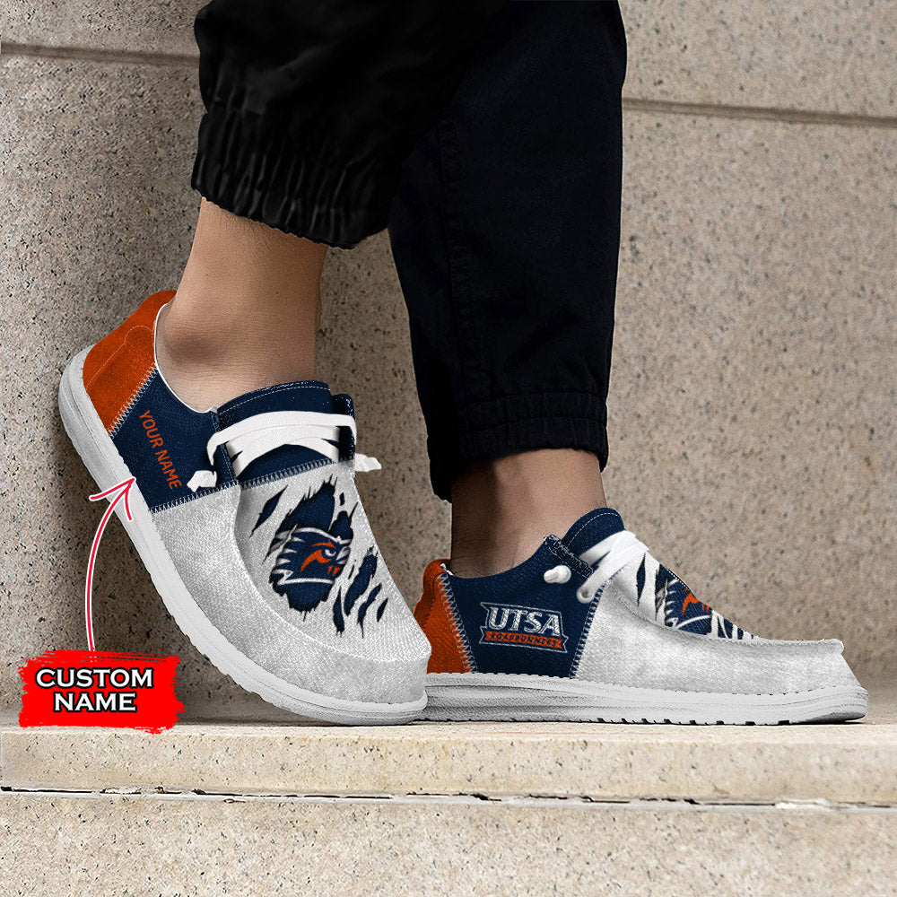 NCAA UTSA Roadrunners Custom Name Hey Dude Shoes 09 M79