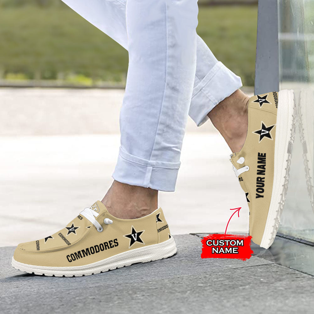 NCAA Vanderbilt Commodores - Custom Name Hey Dude Shoes X03
