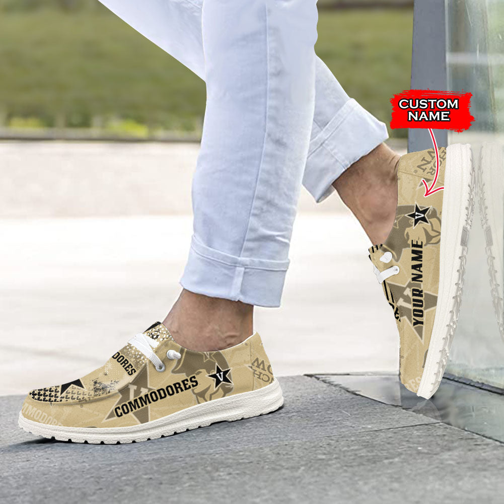 NCAA Vanderbilt Commodores Custom Name Hey Dude Shoes 03 M7