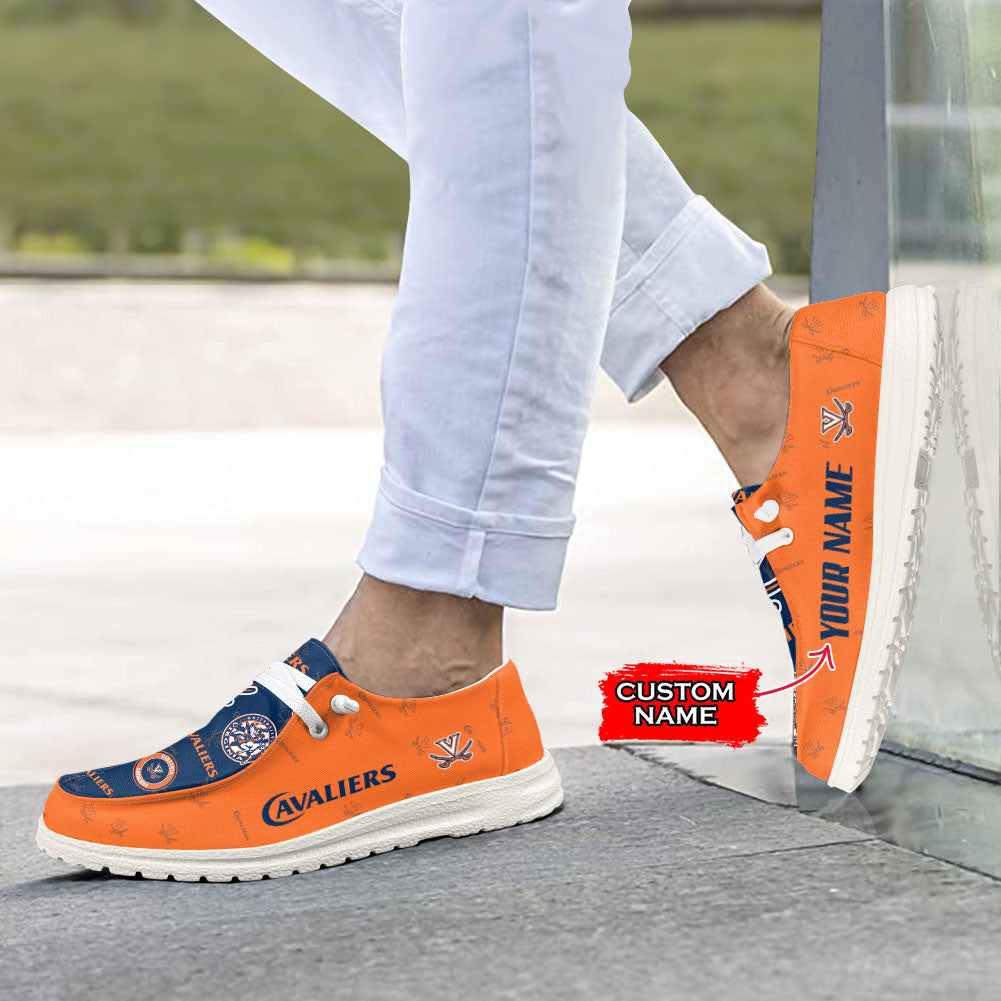 NCAA Virginia Cavaliers Custom Name Hey Dude Shoes 02 M12