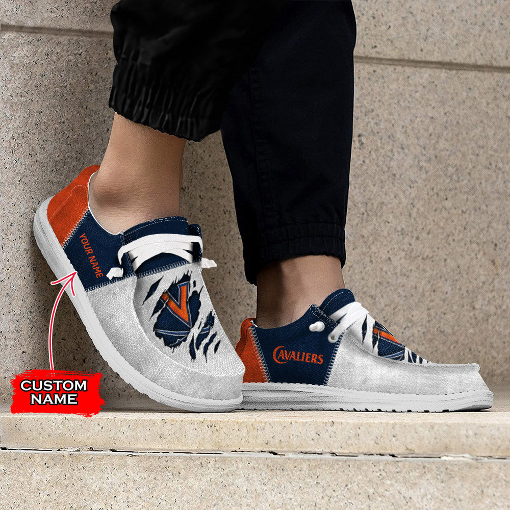 NCAA Virginia Cavaliers Custom Name Hey Dude Shoes 09 M79