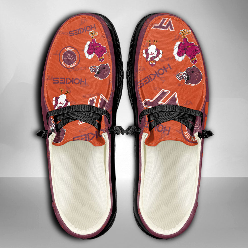 NCAA Virginia Tech Hokies Custom Name Hey Dude Shoes 01 M7