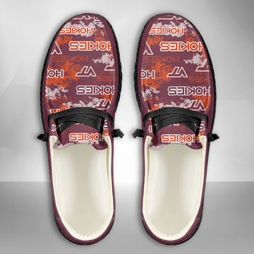 NCAA Virginia Tech Hokies Custom Name Hey Dude Shoes 05 M79