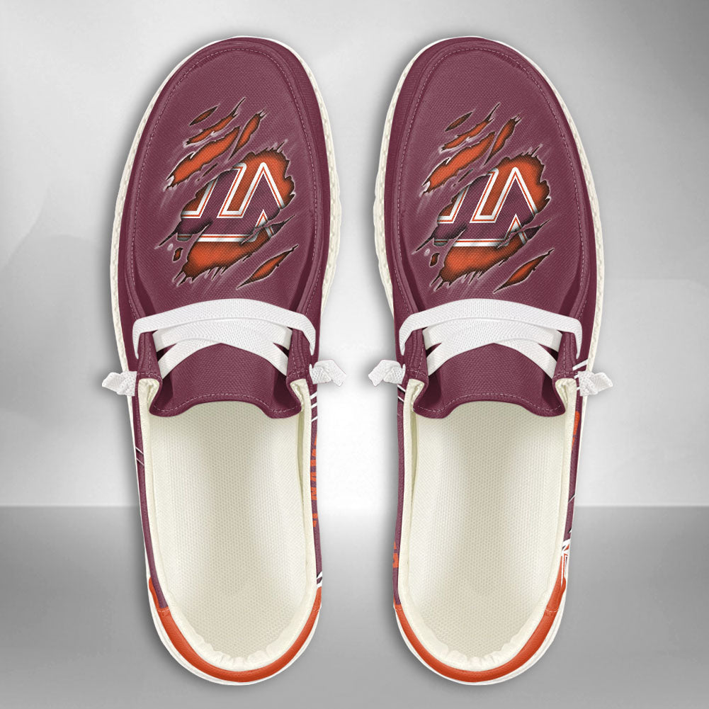 NCAA Virginia Tech Hokies Custom Name Hey Dude Shoes 06