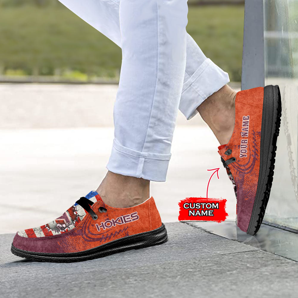 NCAA Virginia Tech Hokies Custom Name Hey Dude Shoes 07 M79