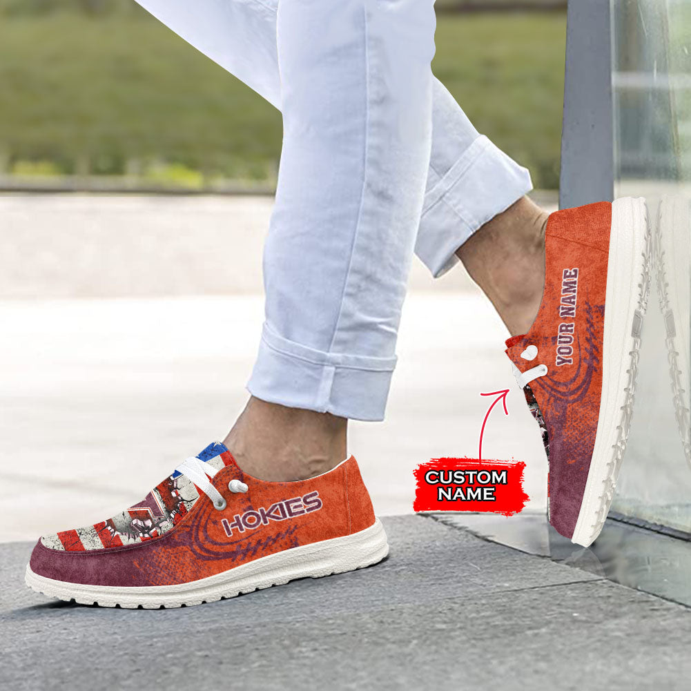 NCAA Virginia Tech Hokies Custom Name Hey Dude Shoes 07 M79