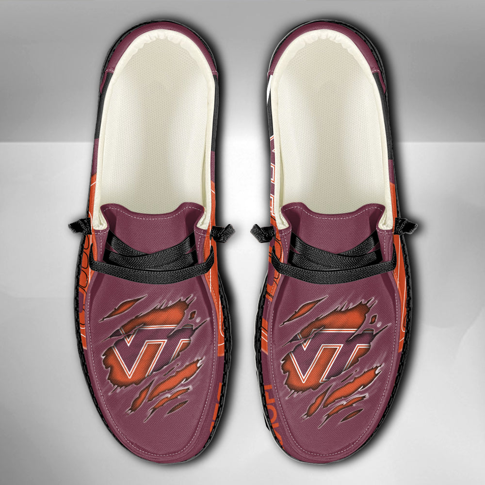 NCAA Virginia Tech Hokies Custom Name Hey Dude Shoes 11 M79