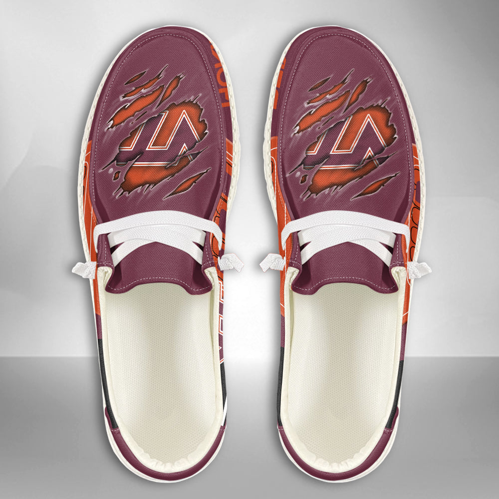 NCAA Virginia Tech Hokies Custom Name Hey Dude Shoes 11 M79