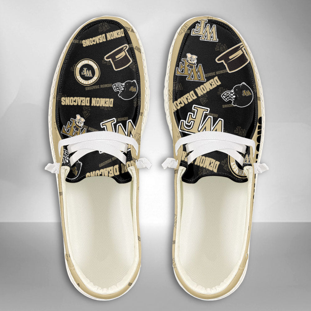 NCAA Wake Forest Demon Deacons Custom Name Hey Dude Shoes 02 M12