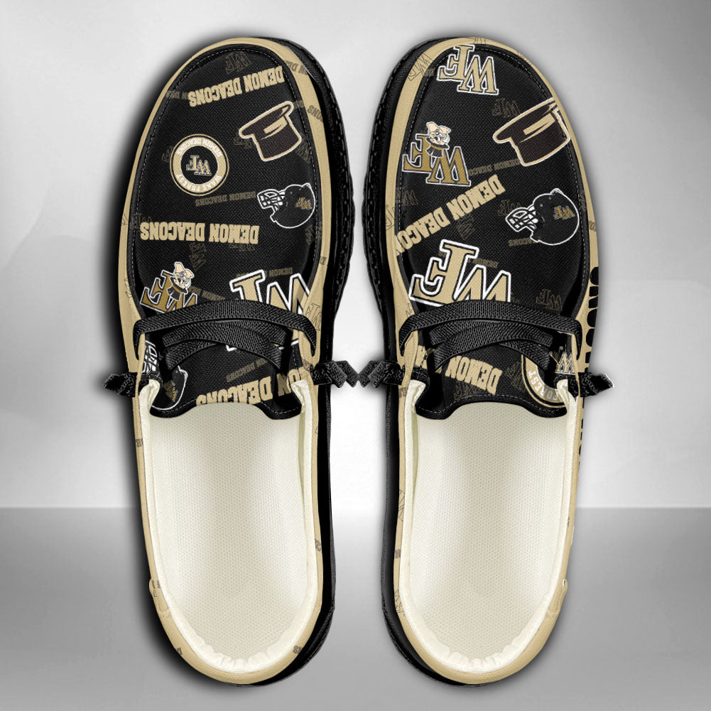 NCAA Wake Forest Demon Deacons Custom Name Hey Dude Shoes 04 M79