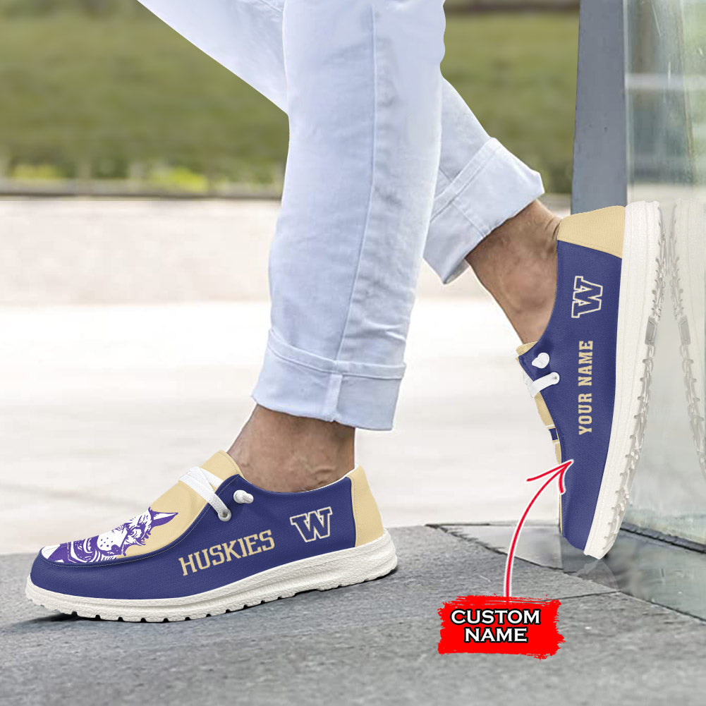 NCAA Washington Huskies - Custom Name Hey Dude Shoes 02