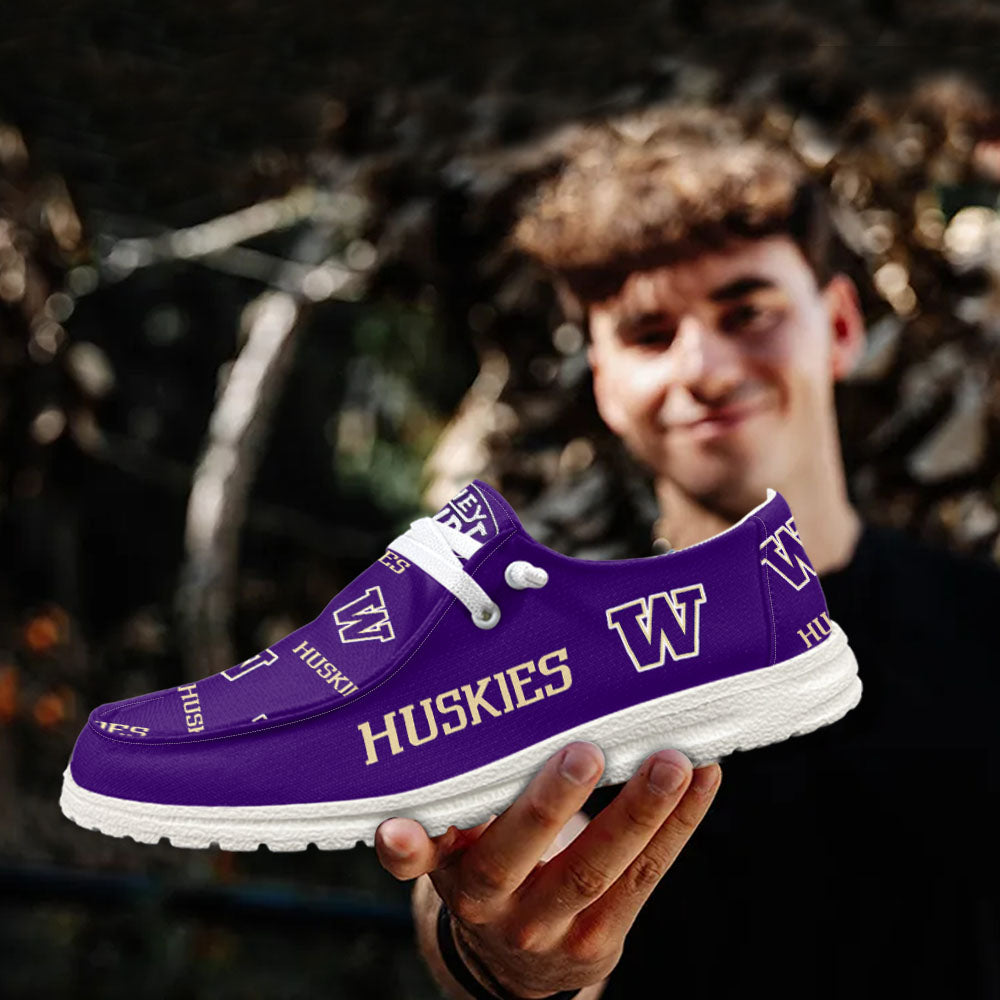 NCAA Washington Huskies - Custom Name Hey Dude Shoes X03