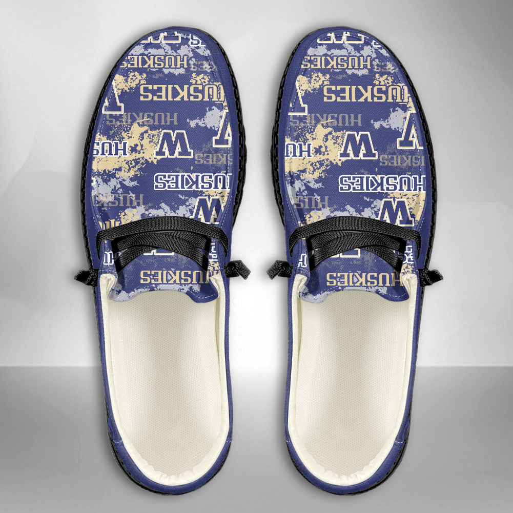 NCAA Washington Huskies Custom Name Hey Dude Shoes 05 M79