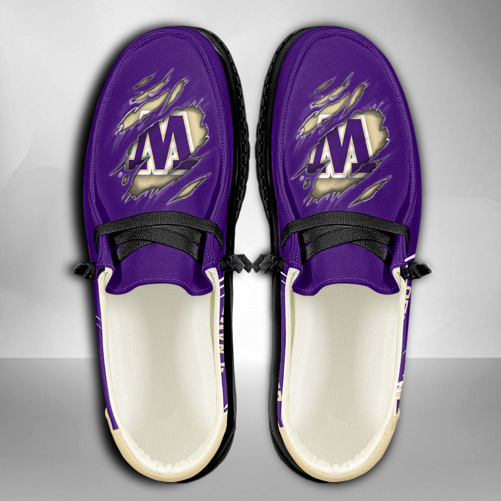 NCAA Washington Huskies Custom Name Hey Dude Shoes 06 M7
