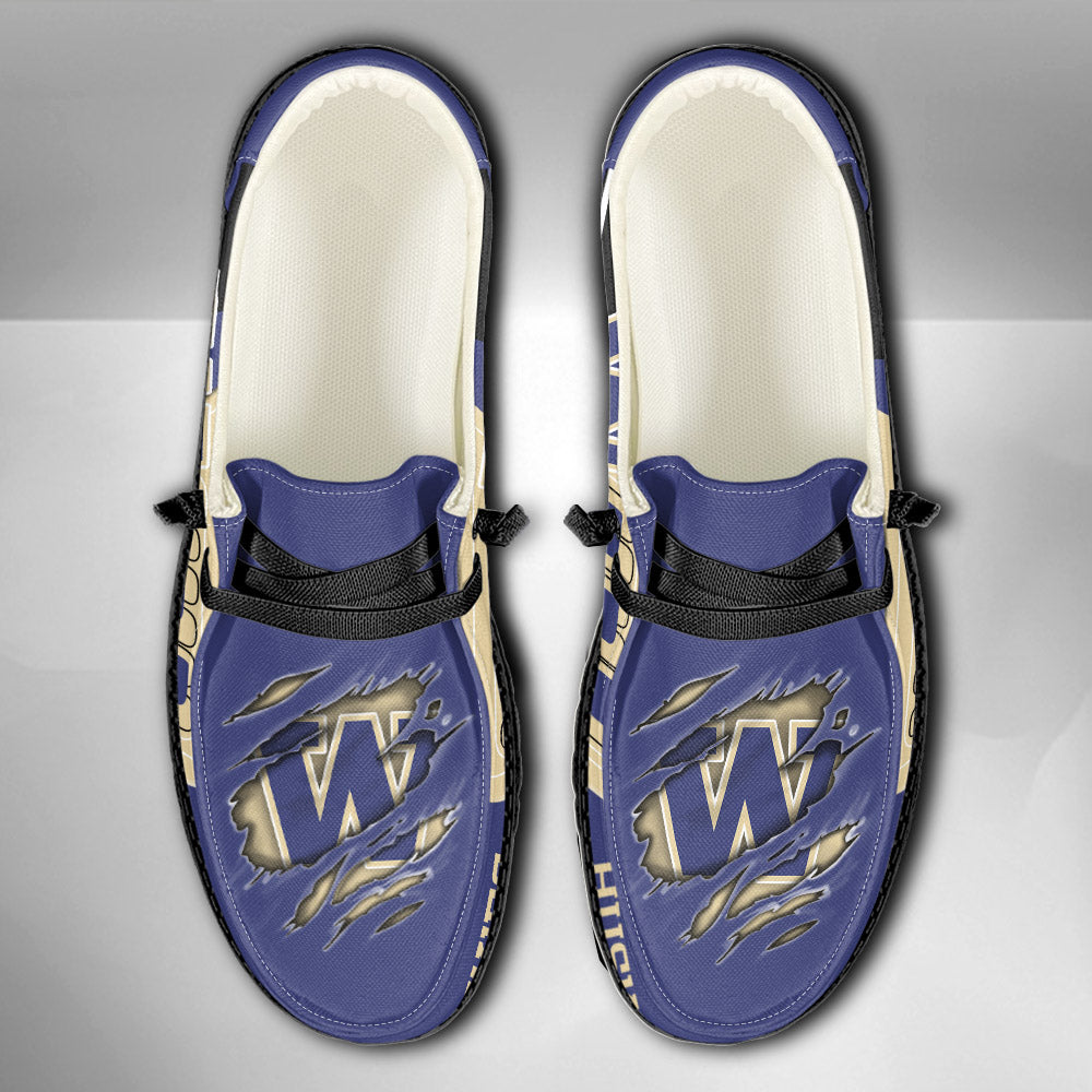 NCAA Washington Huskies Custom Name Hey Dude Shoes 07 M7