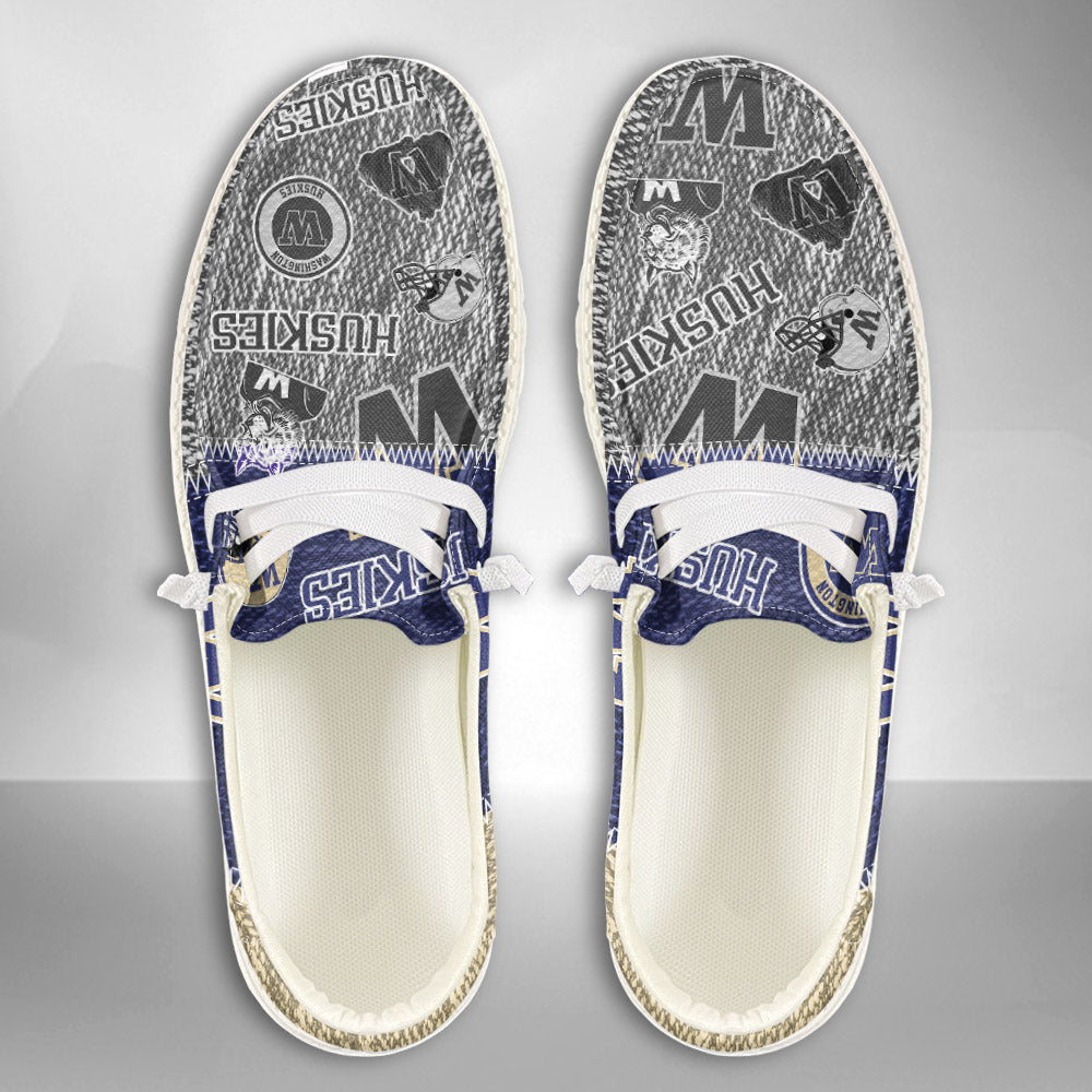 NCAA Washington Huskies Custom Name Hey Dude Shoes 08 M79