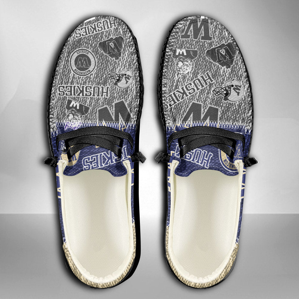 NCAA Washington Huskies Custom Name Hey Dude Shoes 08 M79