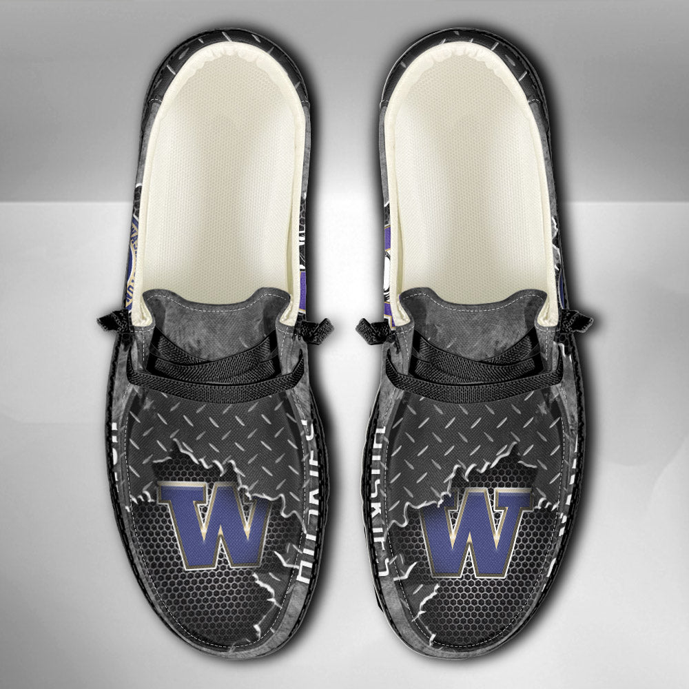NCAA Washington Huskies Custom Name Hey Dude Shoes 15 M79