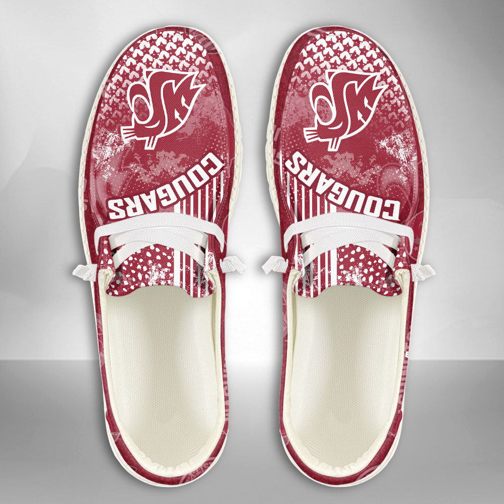 NCAA Washington State Cougars Custom Name Hey Dude Shoes 03 M7