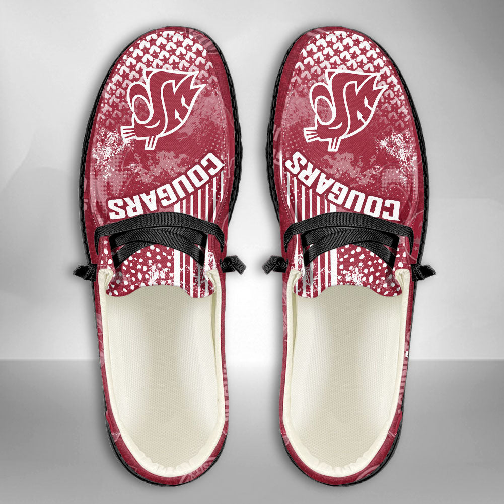 NCAA Washington State Cougars Custom Name Hey Dude Shoes 03 M7