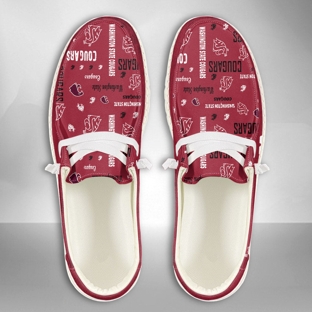 NCAA Washington State Cougars Custom Name Hey Dude Shoes 04 M7