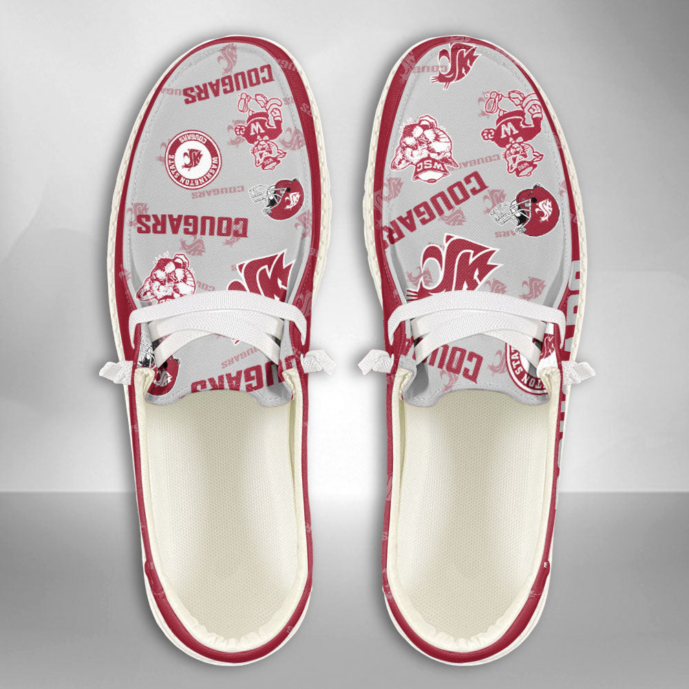 NCAA Washington State Cougars Custom Name Hey Dude Shoes 04 M79
