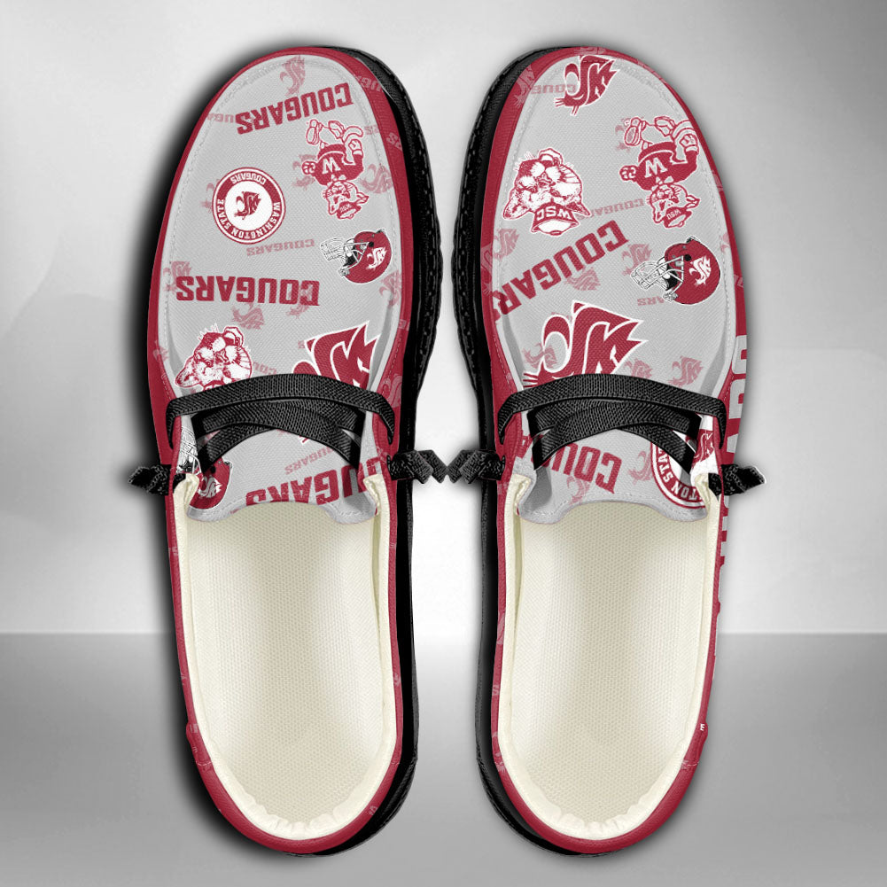 NCAA Washington State Cougars Custom Name Hey Dude Shoes 04 M79