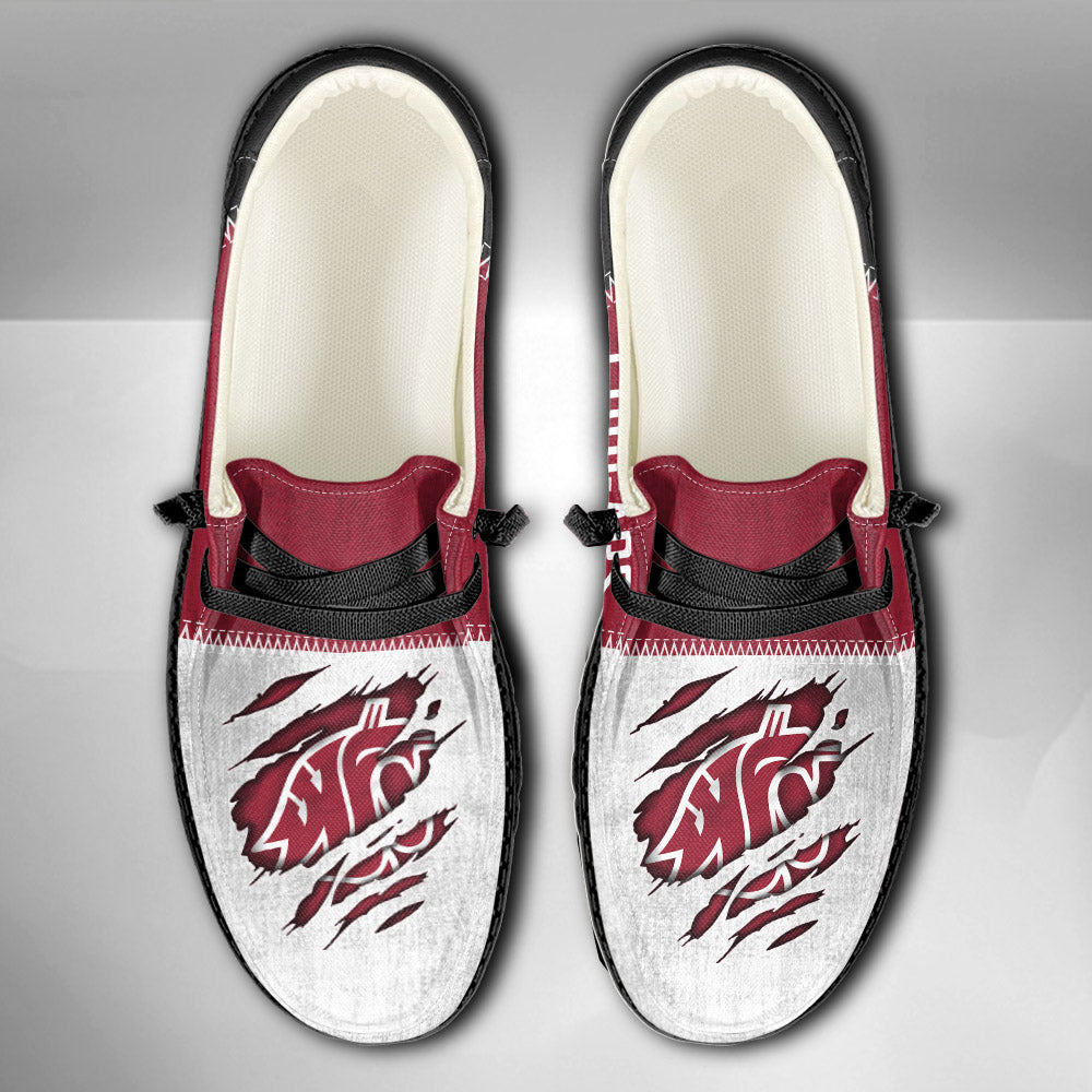 NCAA Washington State Cougars Custom Name Hey Dude Shoes 09 M79