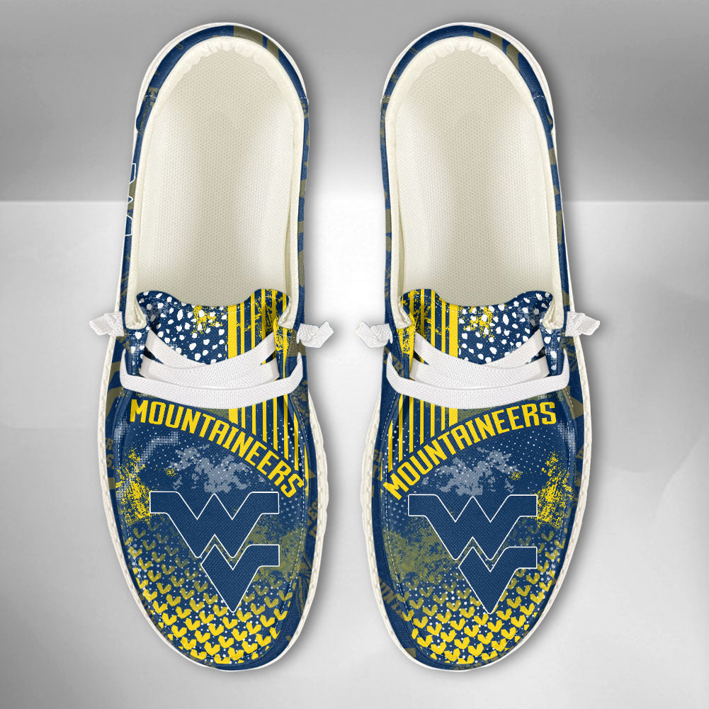 NCAA West Virginia Mountaineers Custom Name Hey Dude Shoes 03 M7