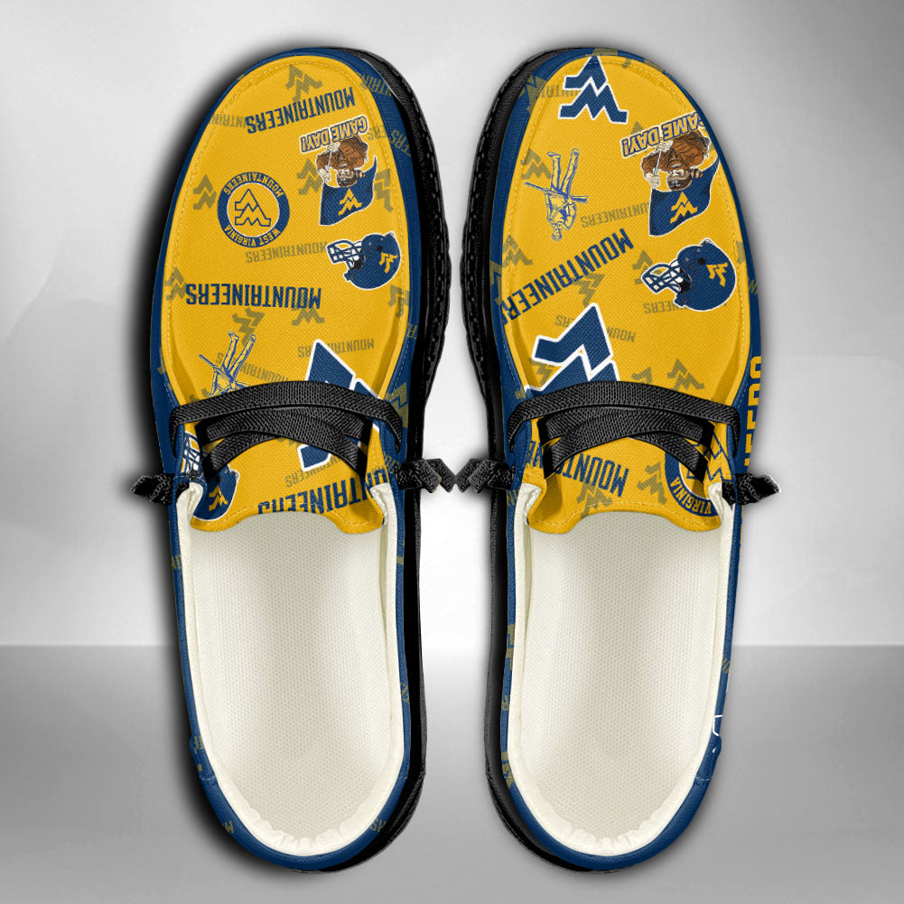 NCAA West Virginia Mountaineers Custom Name Hey Dude Shoes 04 M79