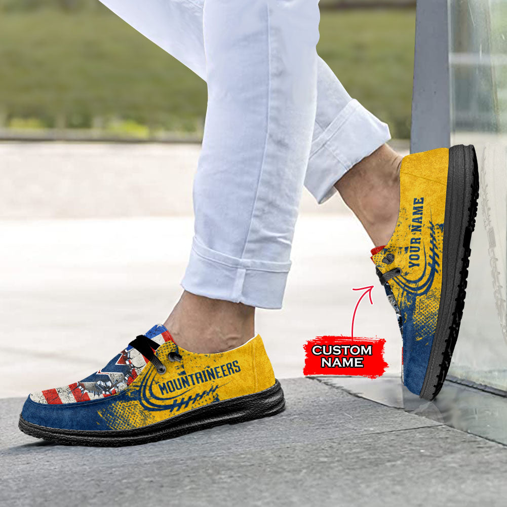 NCAA West Virginia Mountaineers Custom Name Hey Dude Shoes 07 M79