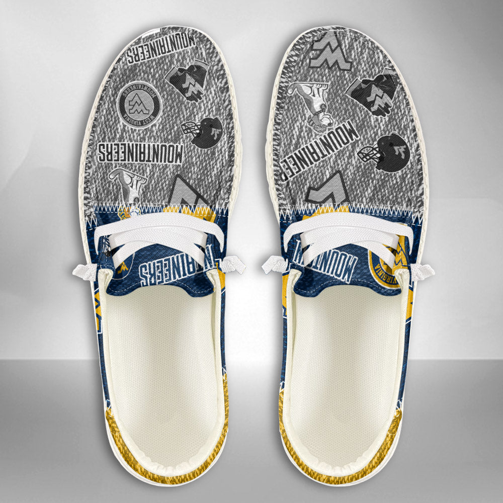 NCAA West Virginia Mountaineers Custom Name Hey Dude Shoes 08 M79