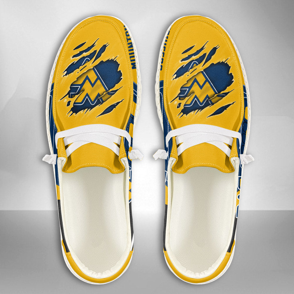 NCAA West Virginia Mountaineers Custom Name Hey Dude Shoes 11 M79