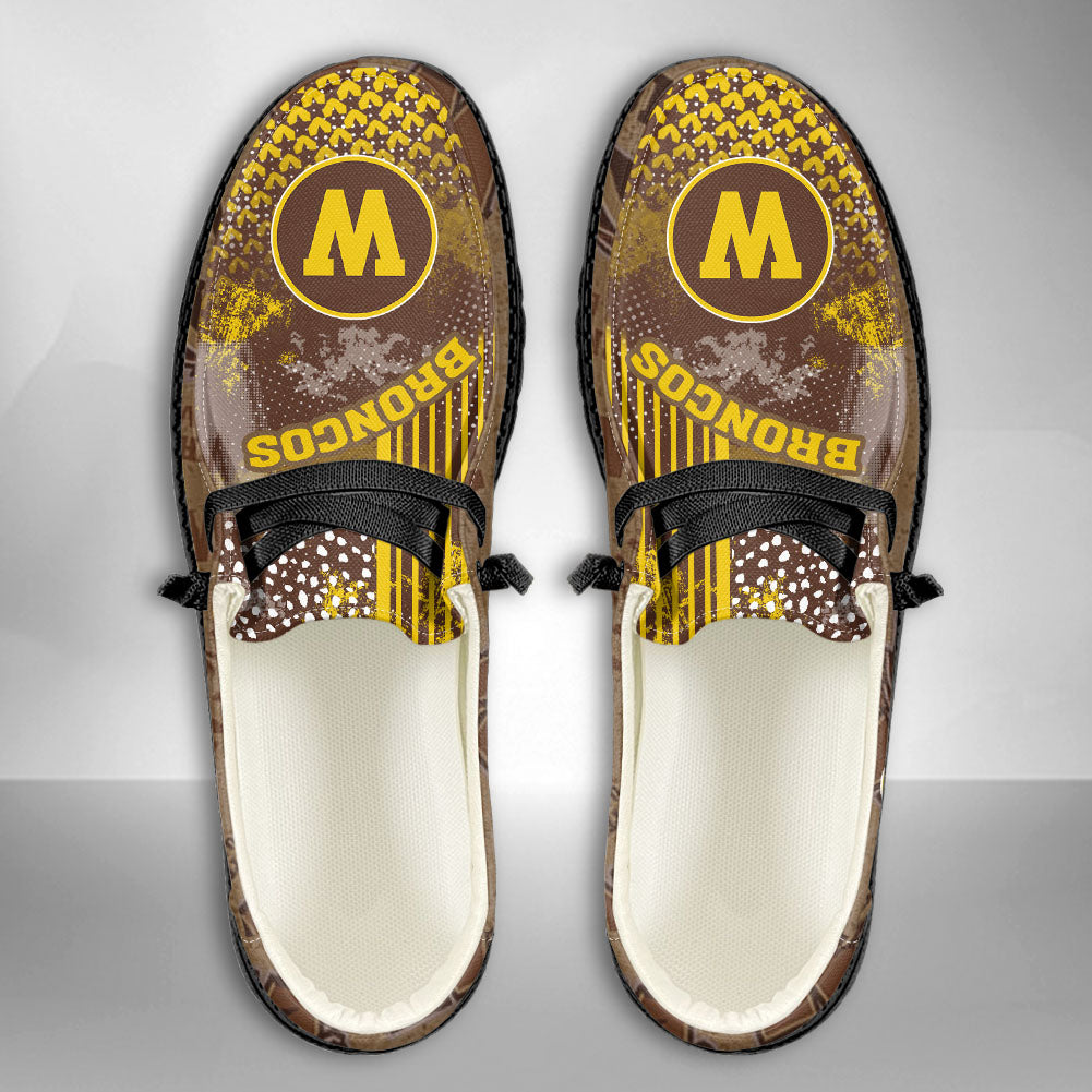 NCAA Western Michigan Broncos Custom Name Hey Dude Shoes 03 M7