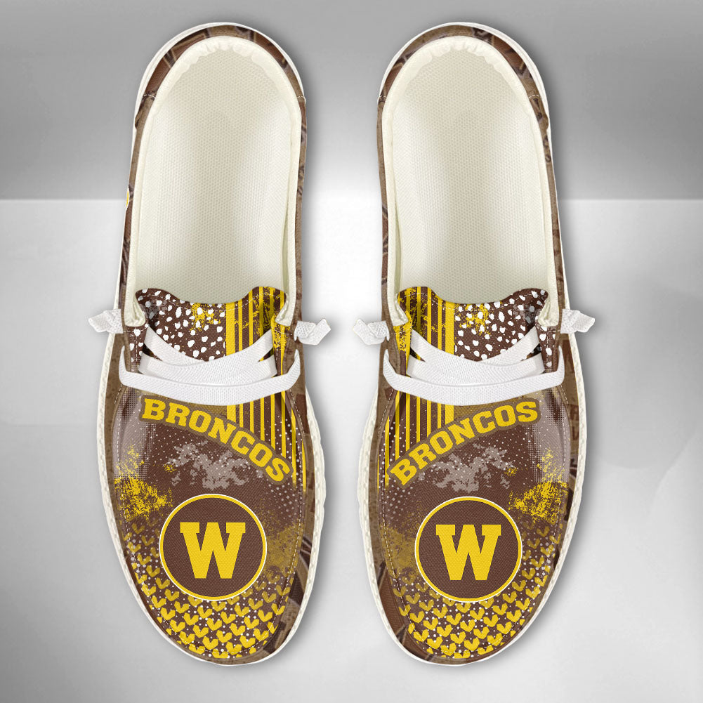 NCAA Western Michigan Broncos Custom Name Hey Dude Shoes 03 M7