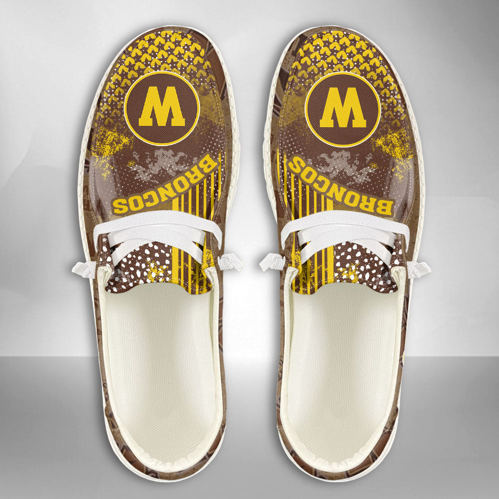 NCAA Western Michigan Broncos Custom Name Hey Dude Shoes 03 M7