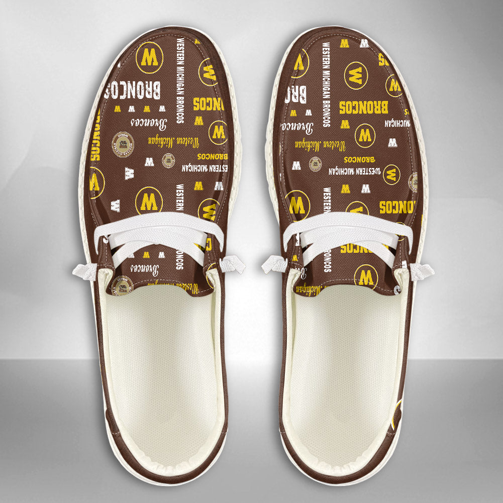 NCAA Western Michigan Broncos Custom Name Hey Dude Shoes 04 M12