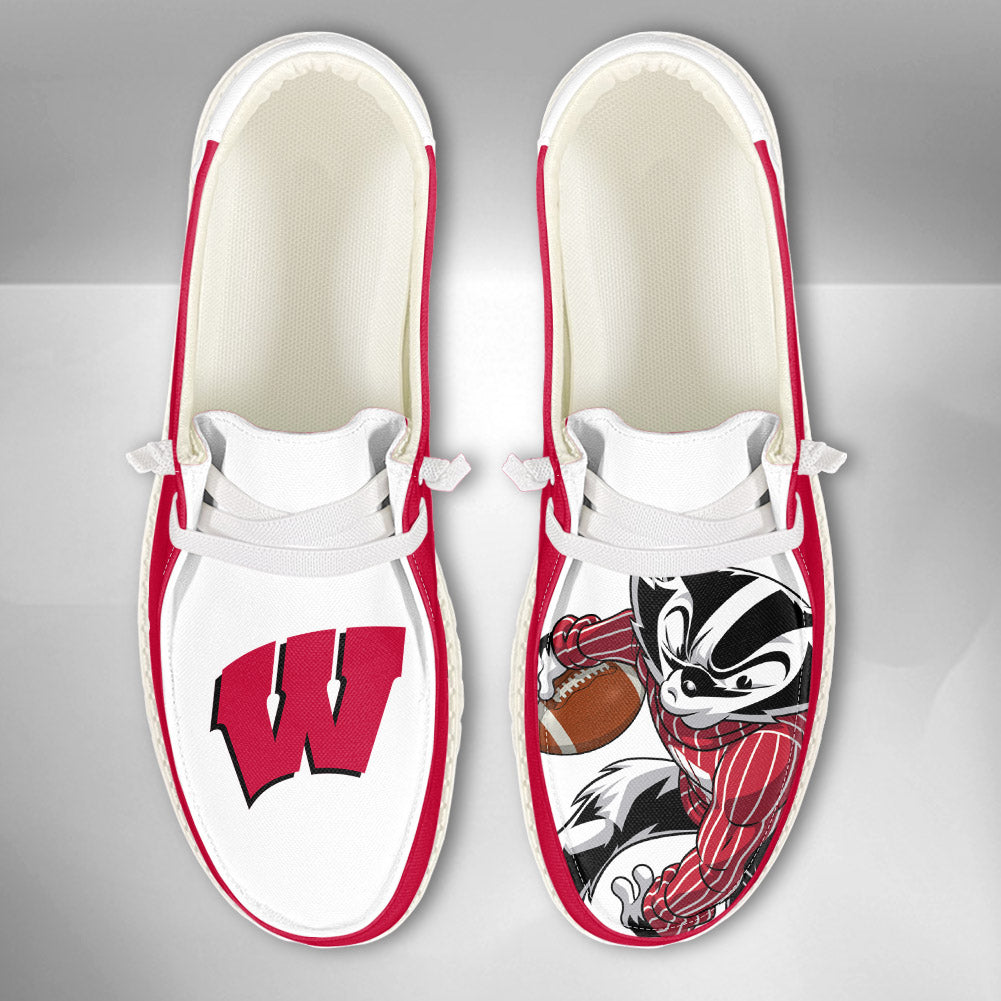 NCAA Wisconsin Badgers - Custom Name Hey Dude Shoes 02