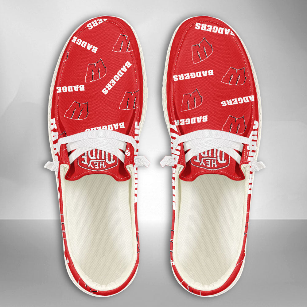 NCAA Wisconsin Badgers - Custom Name Hey Dude Shoes 02