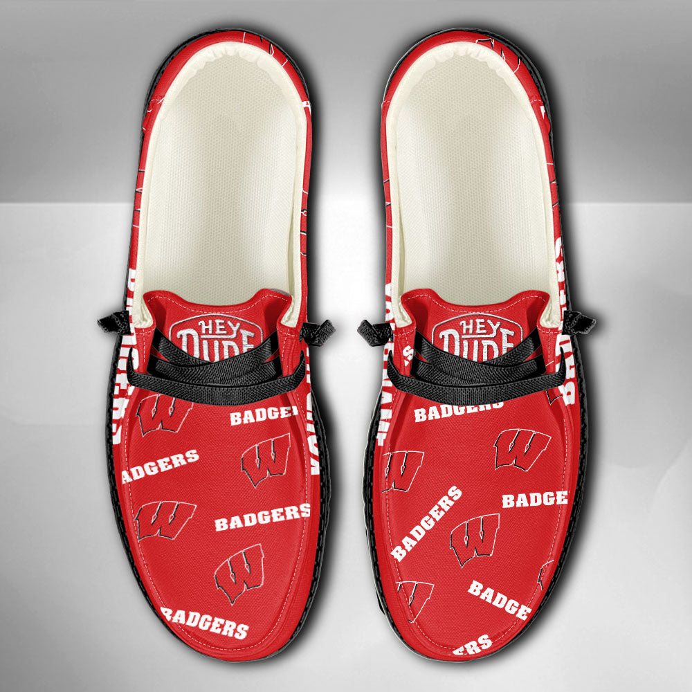 NCAA Wisconsin Badgers - Custom Name Hey Dude Shoes 02