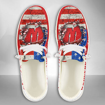 NCAA Wisconsin Badgers Custom Name Hey Dude Shoes 07 M79