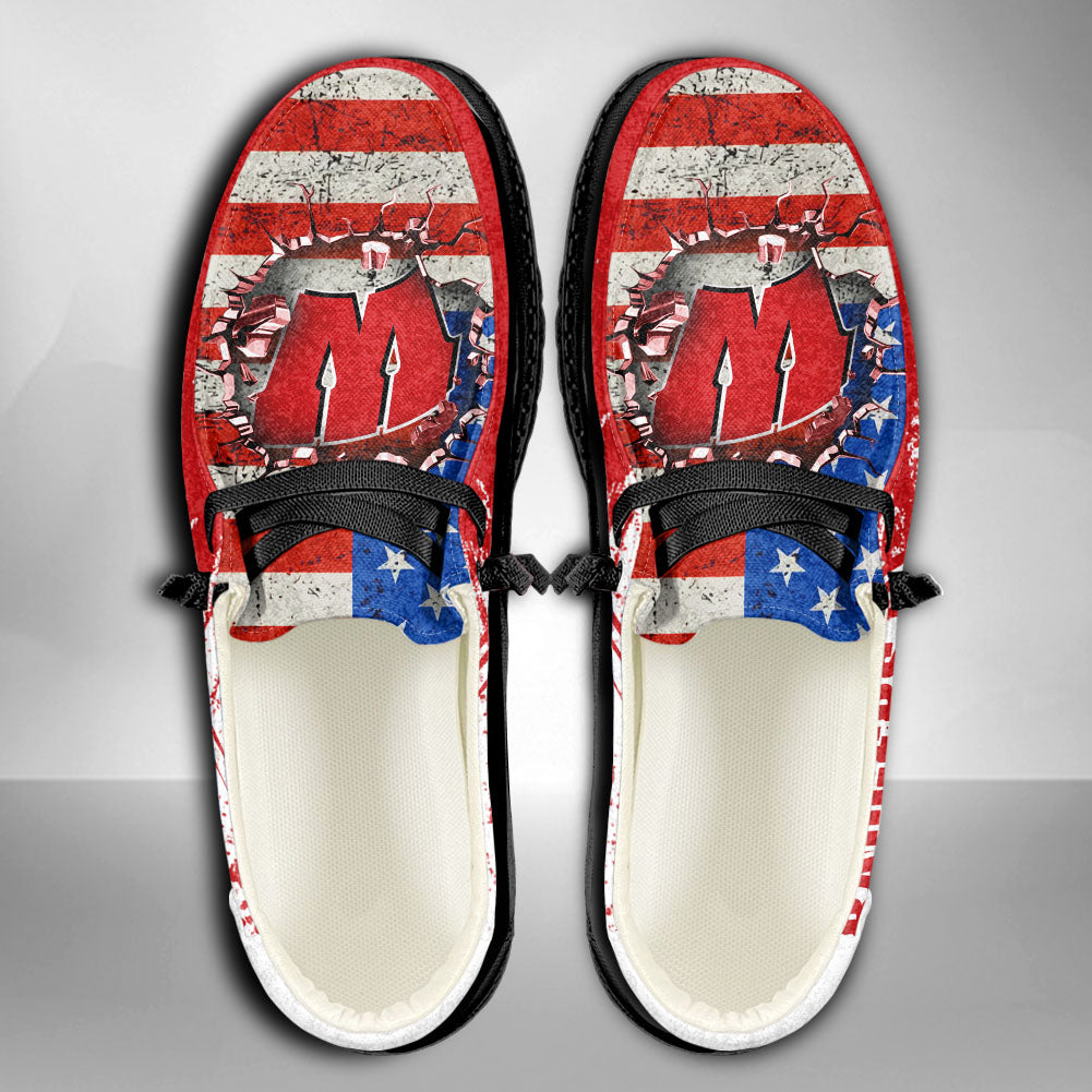 NCAA Wisconsin Badgers Custom Name Hey Dude Shoes 07 M79