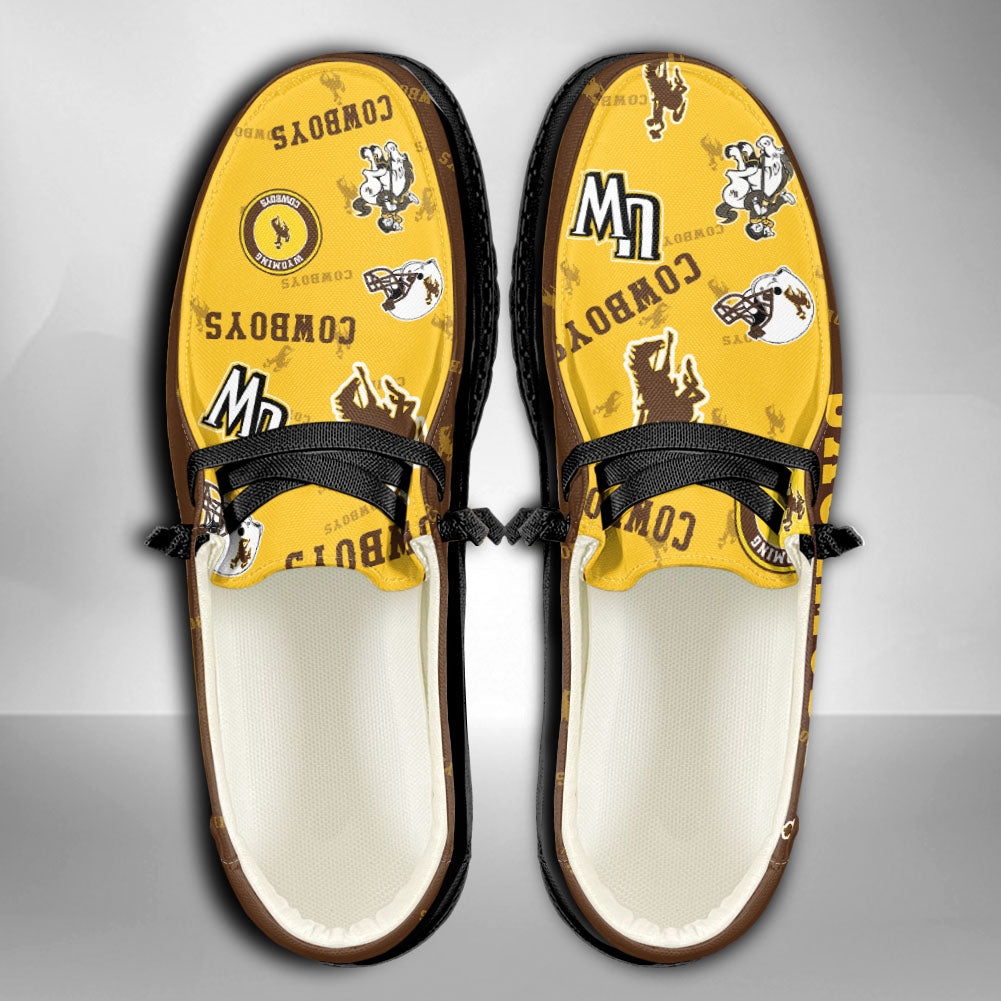 NCAA Wyoming Cowboys Custom Name Hey Dude Shoes 01 M7