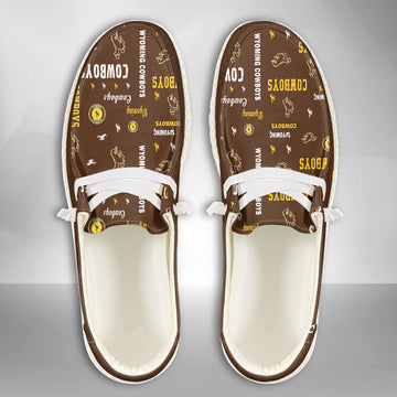 NCAA Wyoming Cowboys Custom Name Hey Dude Shoes 04 M12