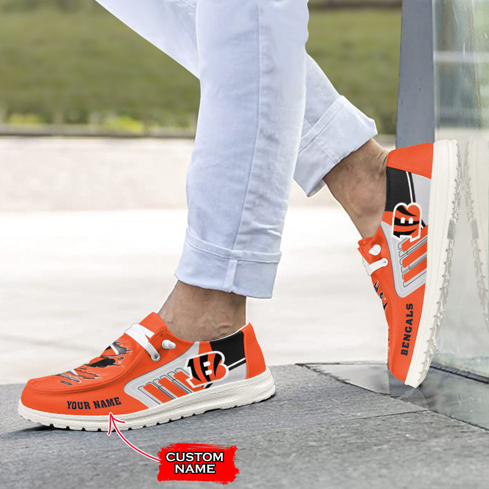 NFL Cincinnati Bengals Custom Name Hey Dude Shoes 07 M7