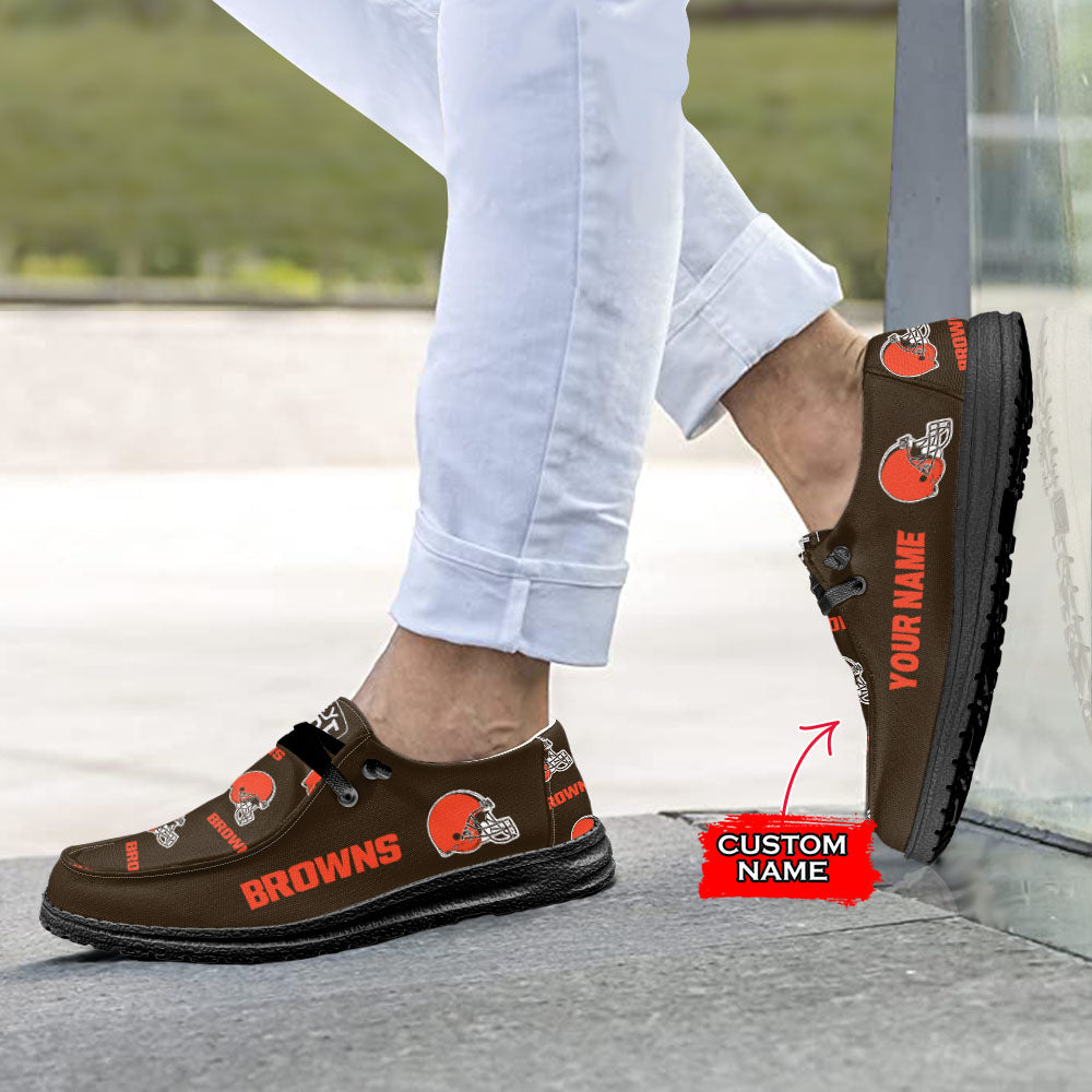 NFL Cleveland Browns - Custom Name Hey Dude Shoes X03