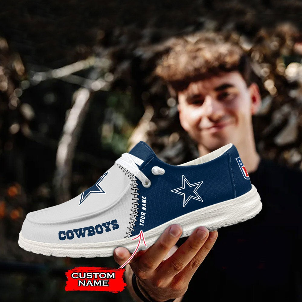 NFL Dallas Cowboys Custom Name Hey Dude Shoes 08 M12