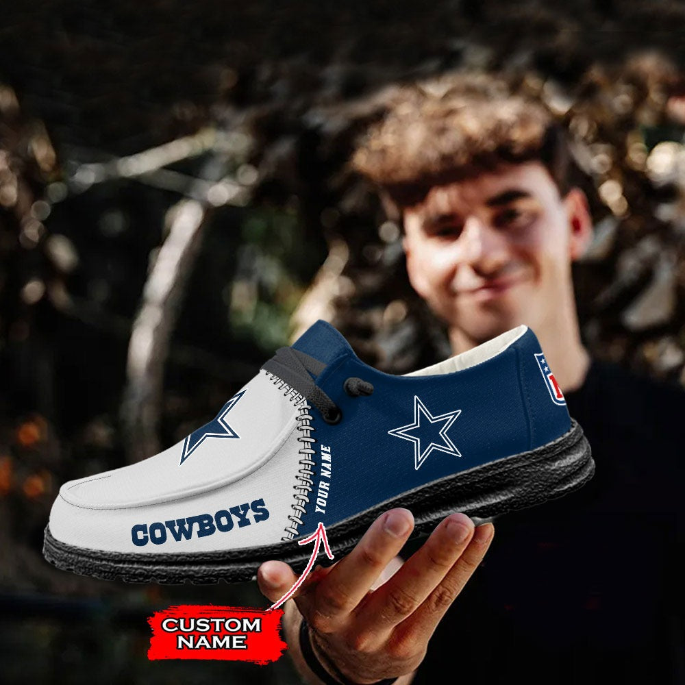 NFL Dallas Cowboys Custom Name Hey Dude Shoes 08 M12