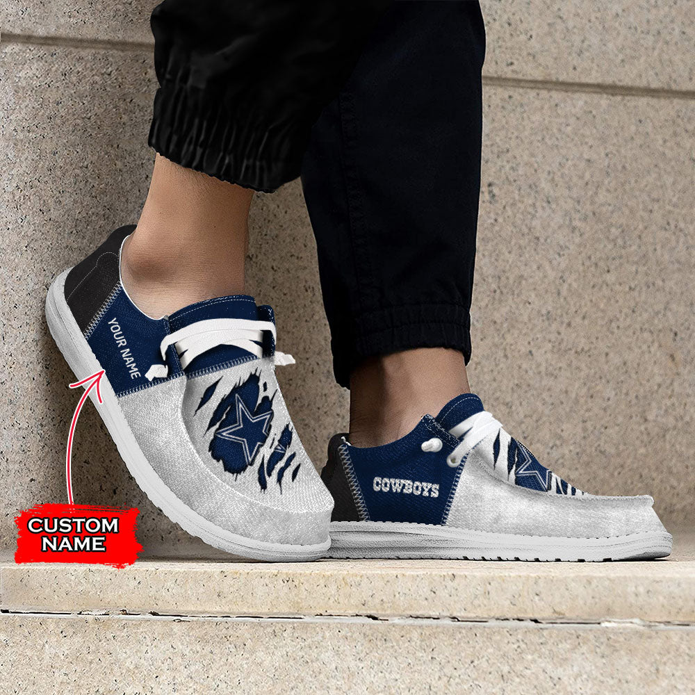 NFL Dallas Cowboys Custom Name Hey Dude Shoes 09 M79
