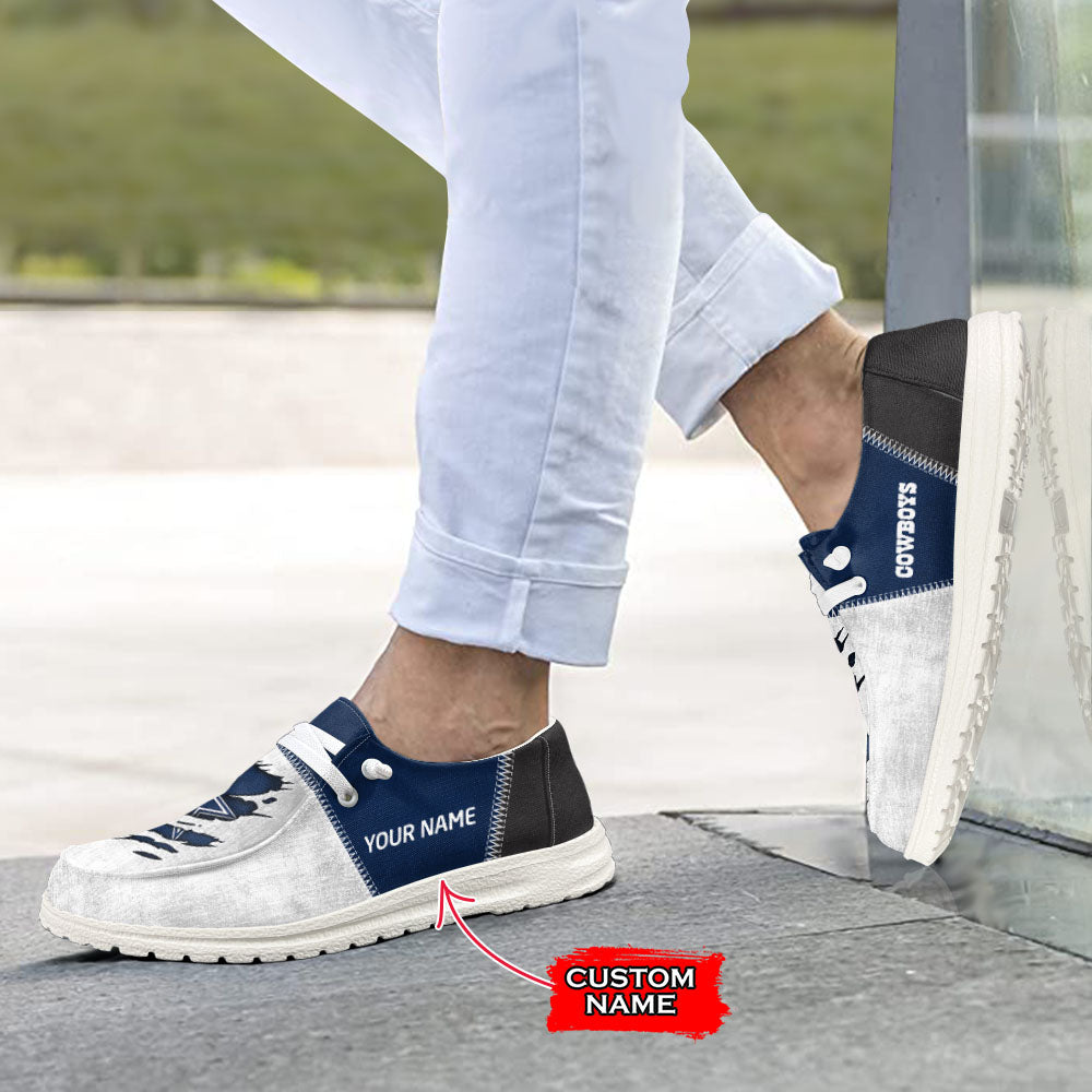 NFL Dallas Cowboys Custom Name Hey Dude Shoes 09 M79